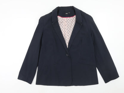 ASOS Womens Blue Polyacrylate Fibre Jacket Blazer Size 14