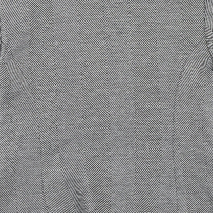 TU Womens Grey Herringbone Polyester Jacket Blazer Size 8
