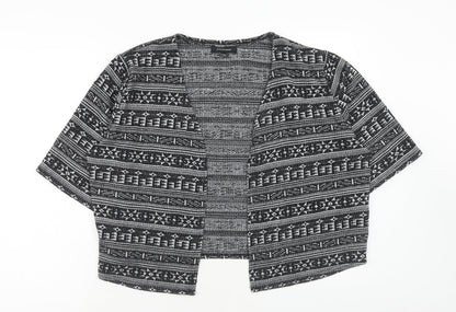 Atmosphere Womens Black V-Neck Geometric Polyester Pullover Jumper Size 18
