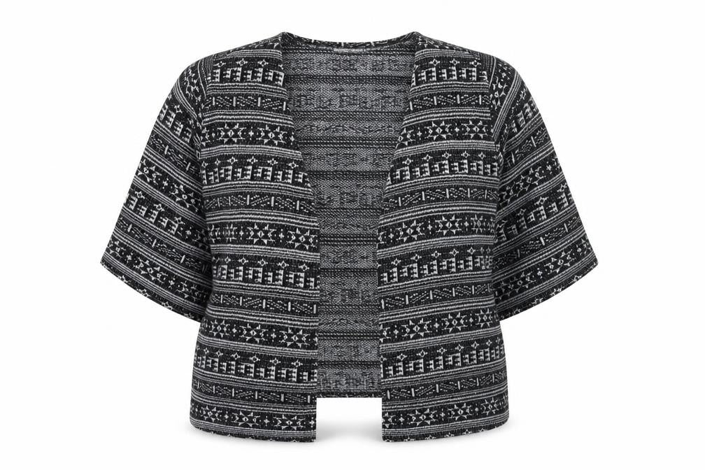 Atmosphere Womens Black V-Neck Geometric Polyester Pullover Jumper Size 18