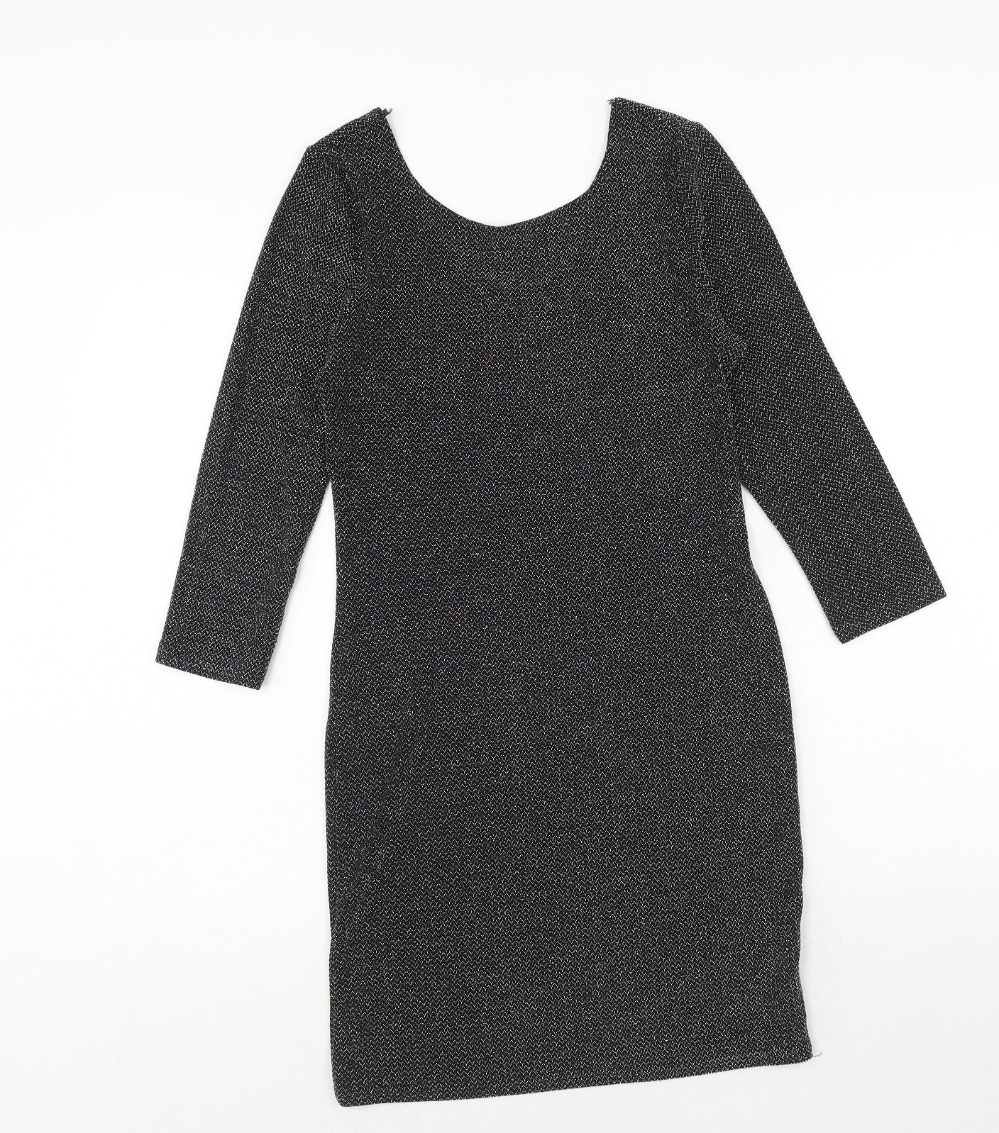 Atmosphere Womens Black Polyamide A-Line Size 10 Round Neck Pullover