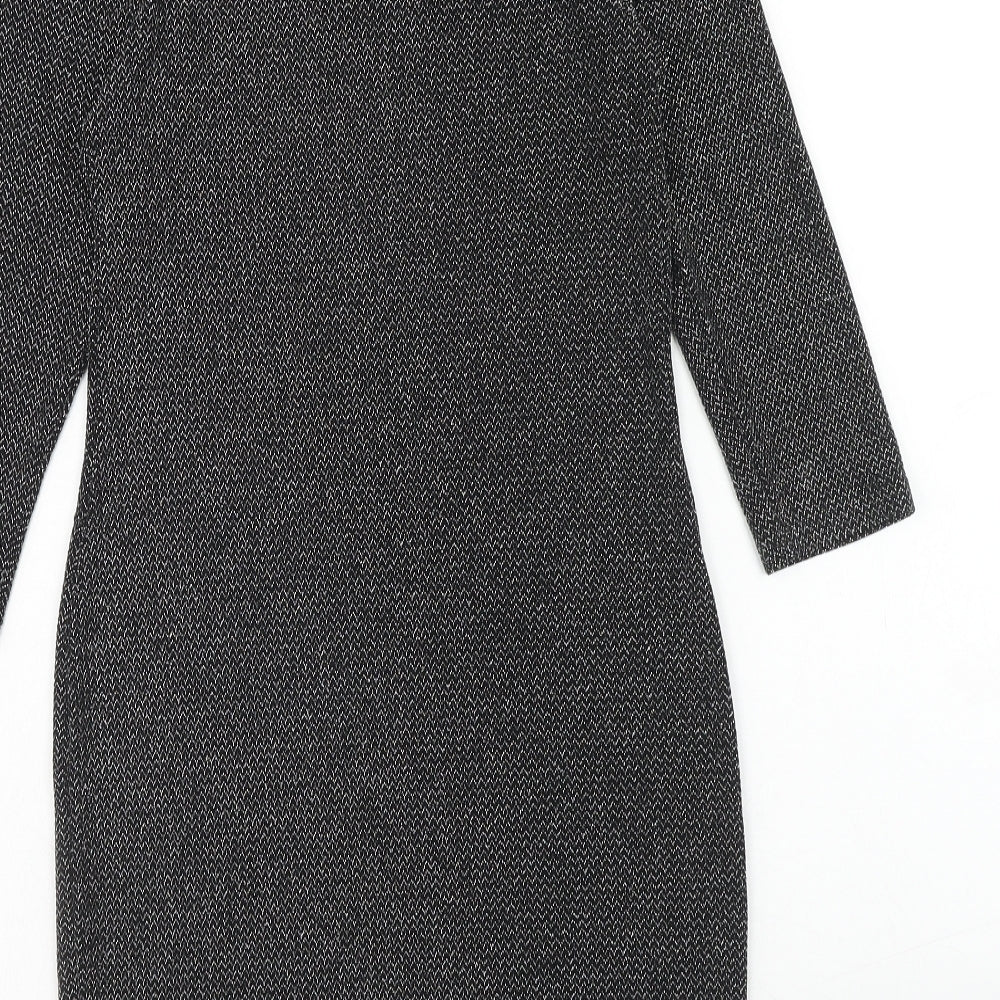 Atmosphere Womens Black Polyamide A-Line Size 10 Round Neck Pullover