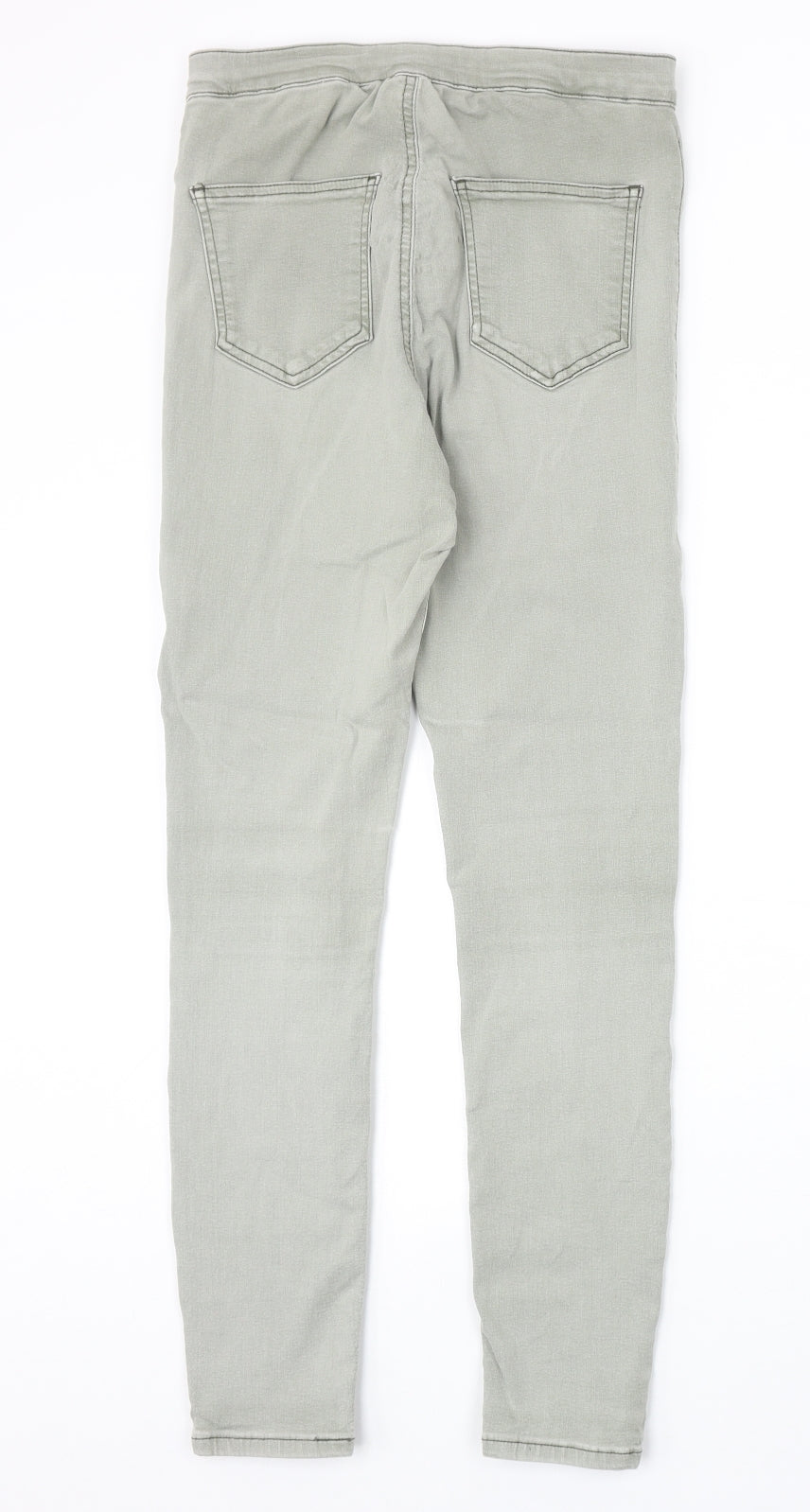 Topshop Womens Grey Cotton Skinny Jeans Size 30 in Regular Zip