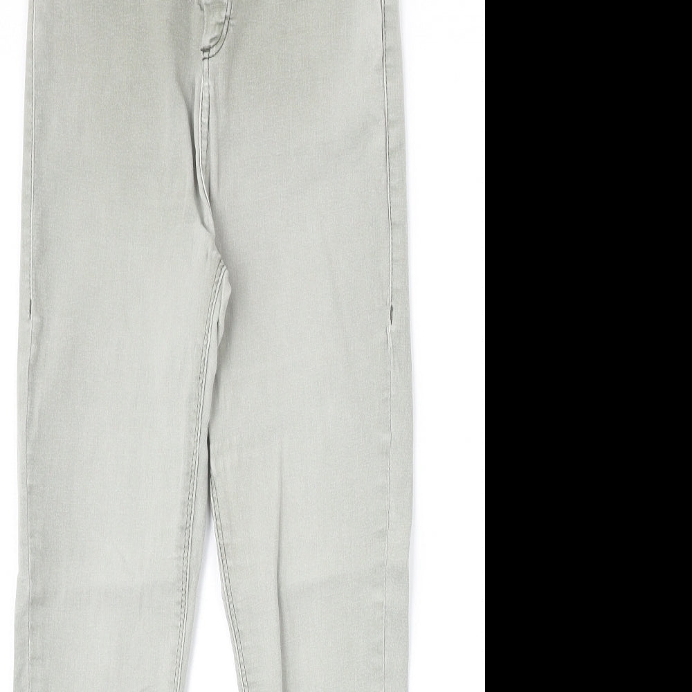 Topshop Womens Grey Cotton Skinny Jeans Size 30 in Regular Zip
