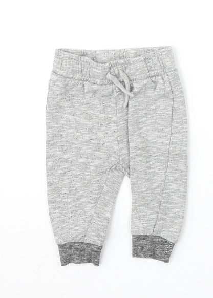 Nutmeg Boys Grey Geometric Cotton Jogger Trousers Size 6-9 Months Pullover