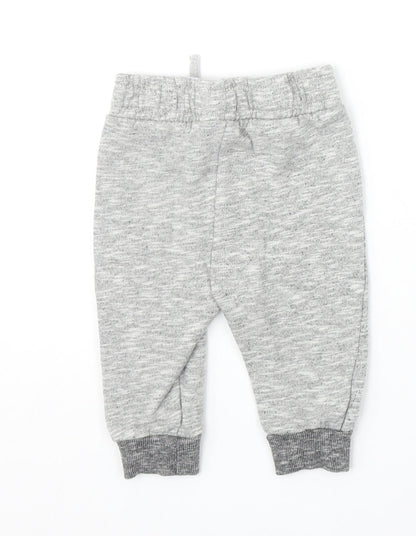 Nutmeg Boys Grey Geometric Cotton Jogger Trousers Size 6-9 Months Pullover