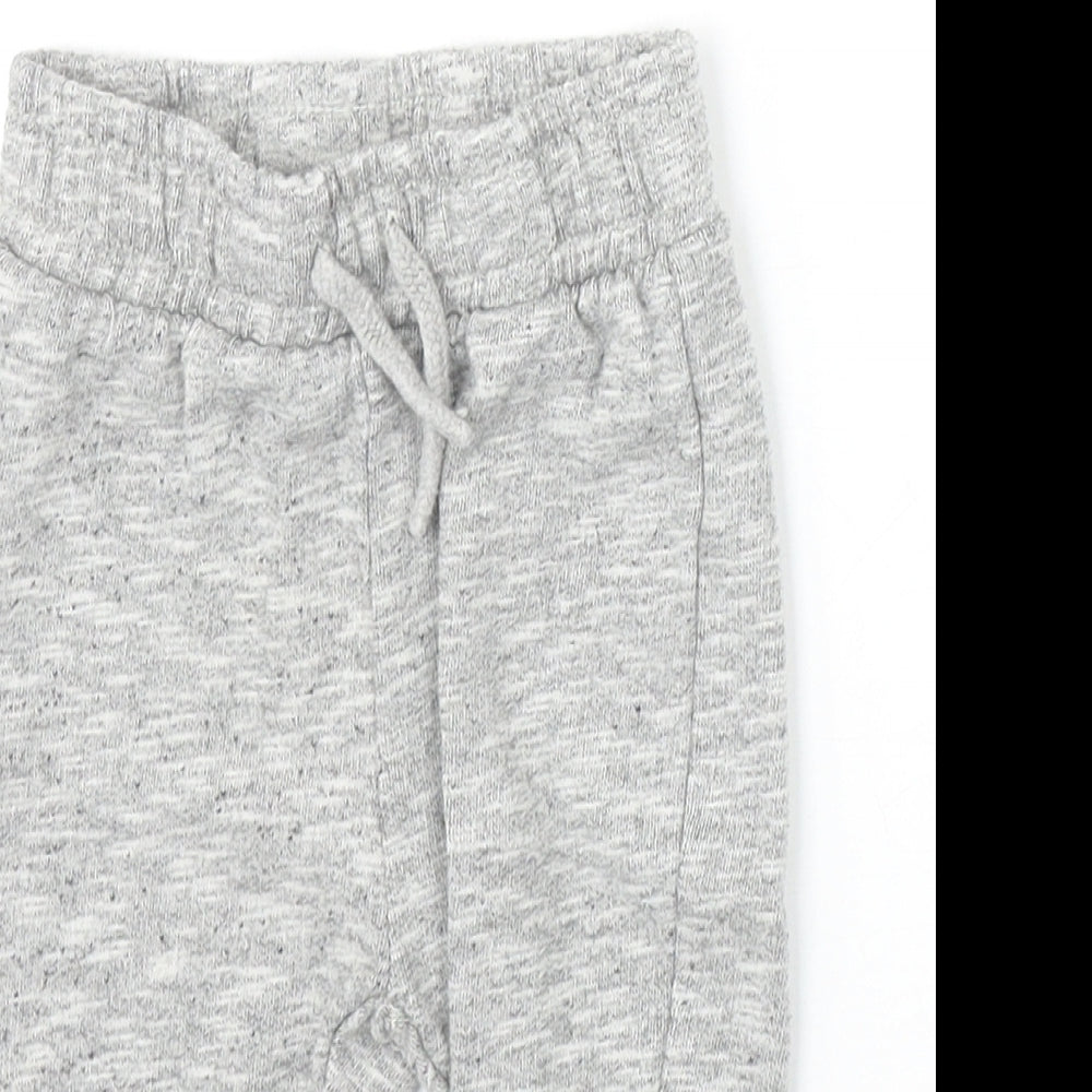 Nutmeg Boys Grey Geometric Cotton Jogger Trousers Size 6-9 Months Pullover
