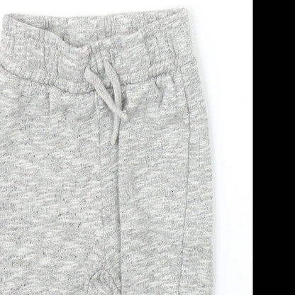 Nutmeg Boys Grey Geometric Cotton Jogger Trousers Size 6-9 Months Pullover