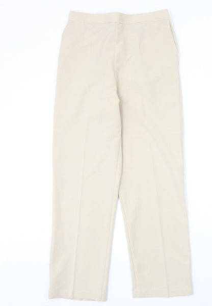 Womens UK Size 14 Preworn Regular Fit  Beige Trousers