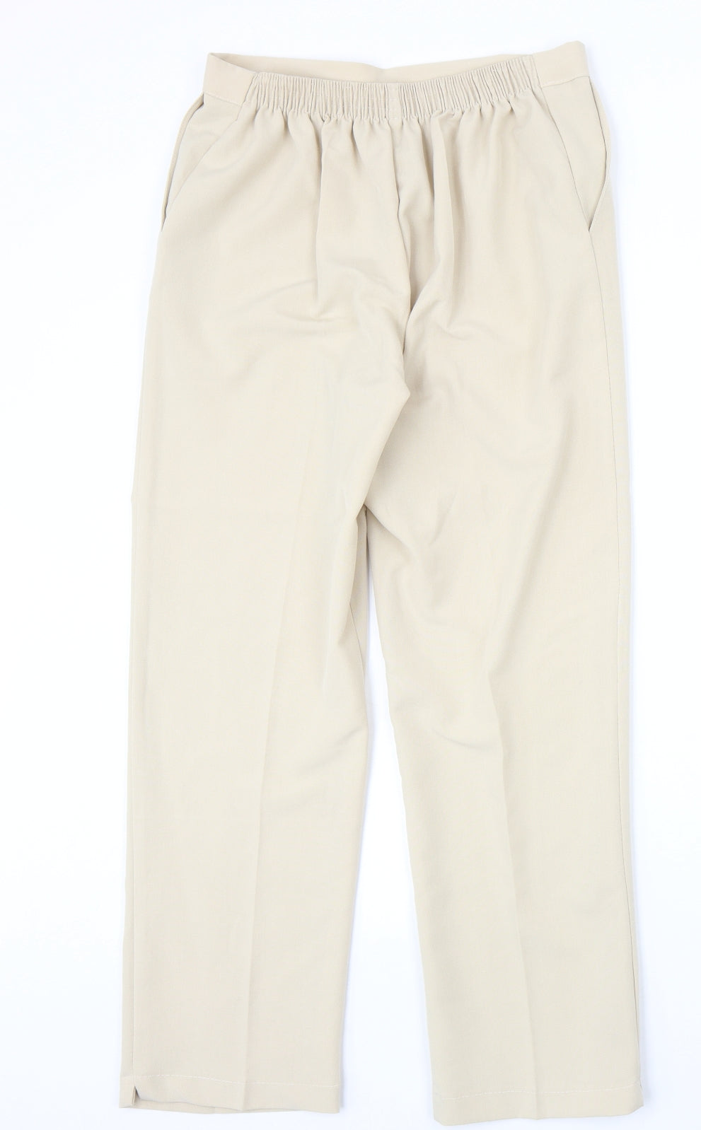 Womens UK Size 14 Preworn Regular Fit  Beige Trousers