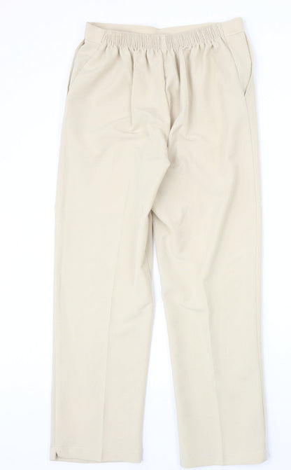 Womens UK Size 14 Preworn Regular Fit  Beige Trousers
