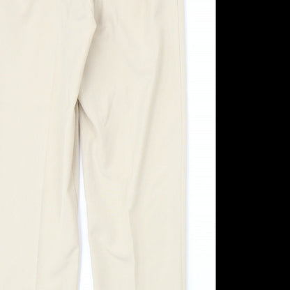 Womens UK Size 14 Preworn Regular Fit  Beige Trousers