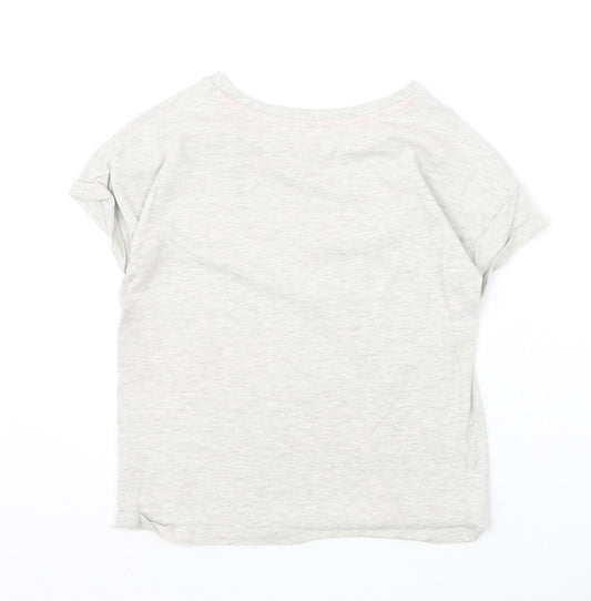 TU Girls Green Cotton Basic T-Shirt Size 8 Years Round Neck Pullover