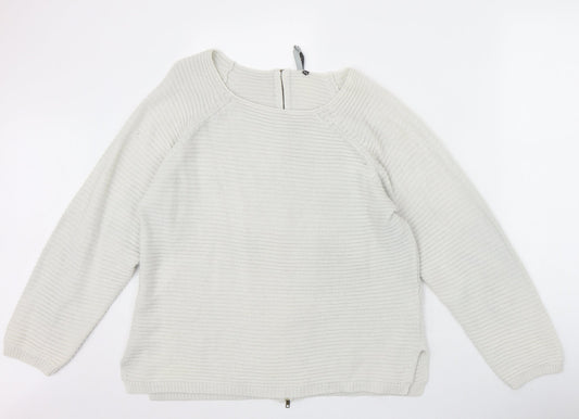 Intuition Womens Ivory Scoop Neck Acrylic Pullover Jumper Size 16 - Size 16/18