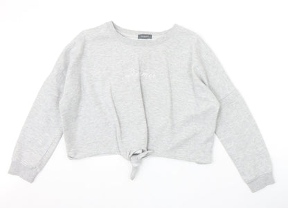 primar Womens Grey Polyester Pullover Sweatshirt Size 4 Pullover - Dreamer Knot Front