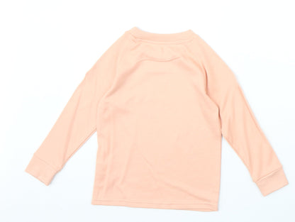 Preworn Girls Pink 100% Cotton Pullover Sweatshirt Size 2-3 Years Pullover