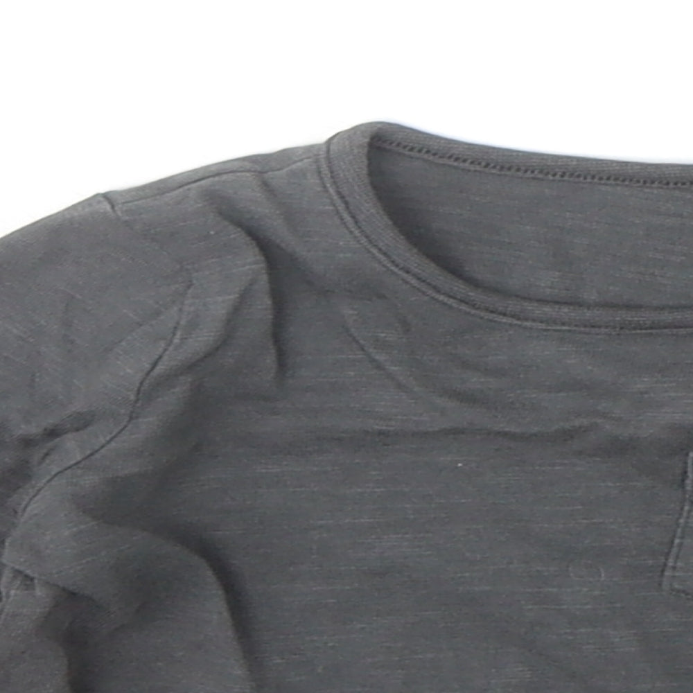 TU Baby Grey 100% Cotton Basic T-Shirt Size 3-6 Months Round Neck Snap