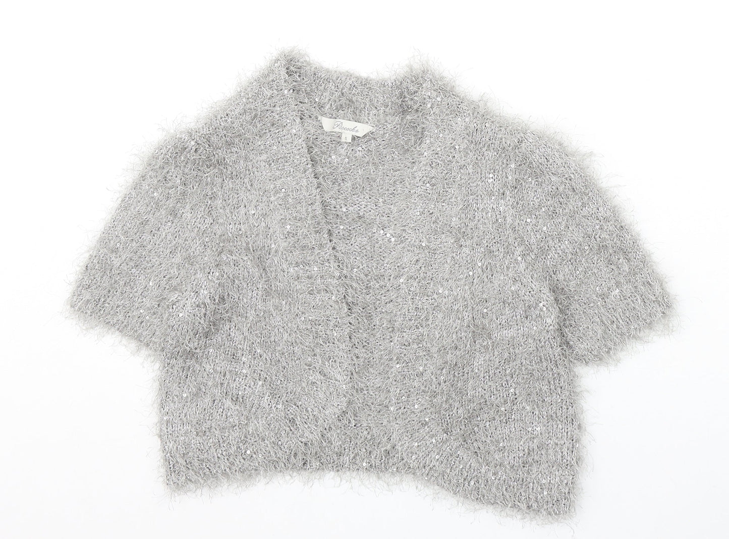 Womens UK Size S Peacocks Green Cardigan Jumper