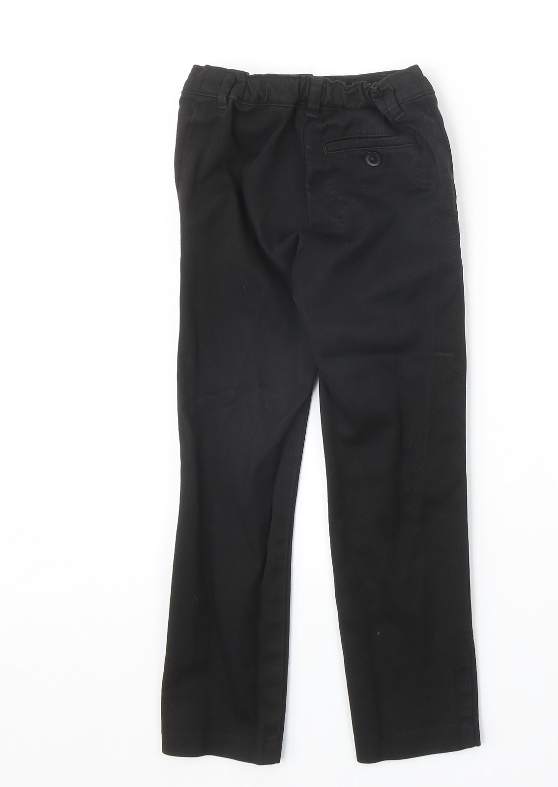 Preworn Boys Black Viscose Chino Trousers Size 5-6 Years Regular Zip