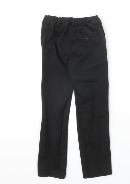 Preworn Boys Black Viscose Chino Trousers Size 5-6 Years Regular Zip