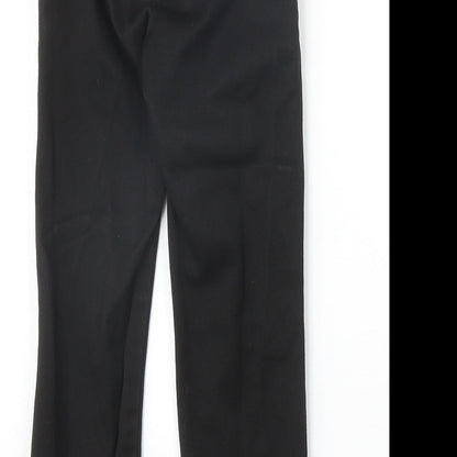Preworn Boys Black Viscose Chino Trousers Size 5-6 Years Regular Zip