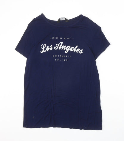Womens UK Size 10 Dorothy Perkins Blue Basic T-Shirt