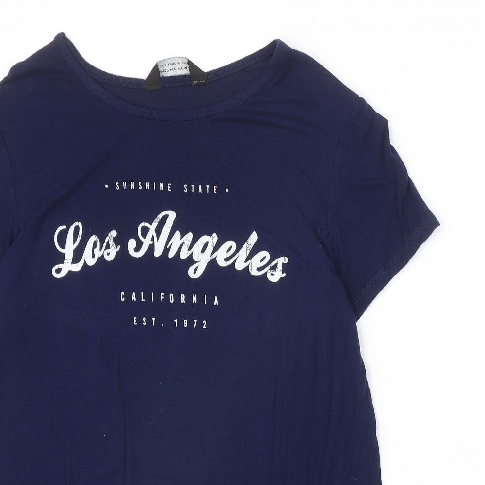 Womens UK Size 10 Dorothy Perkins Blue Basic T-Shirt