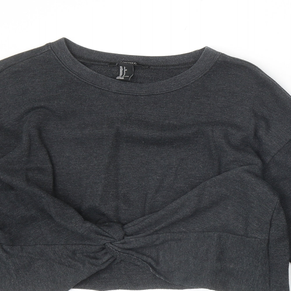 Womens UK Size S FOREVER 21 Grey Pullover Sweatshirt