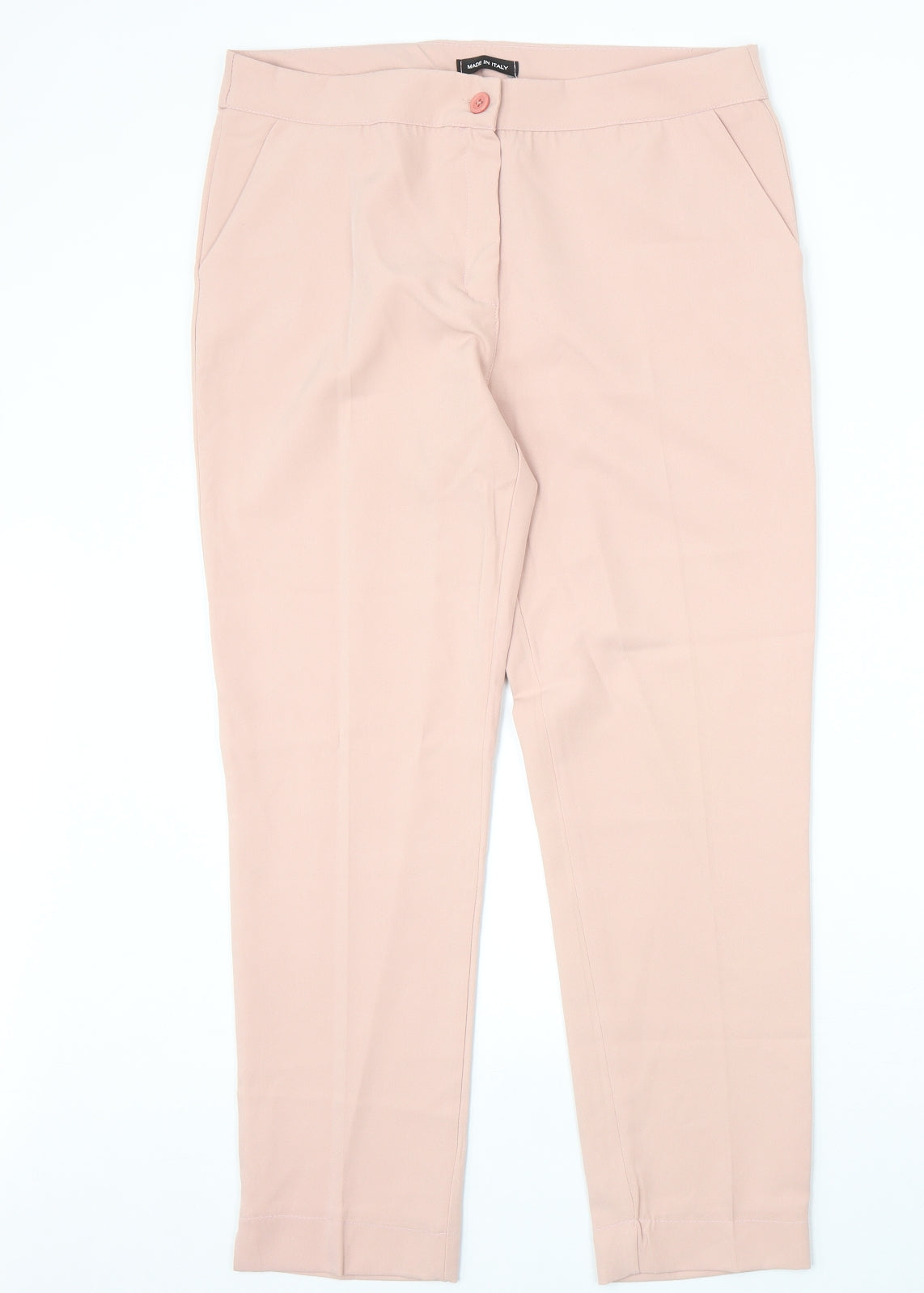 Womens UK Size 2XL Made in Italy Regular Fit Chino Pink Trousers