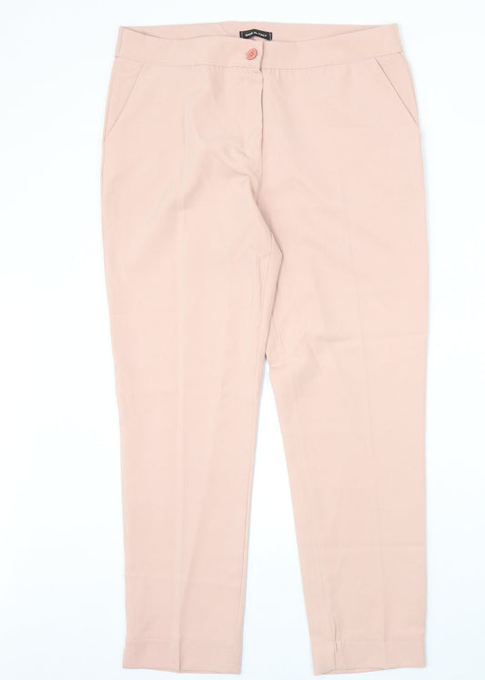 Womens UK Size 2XL Made in Italy Regular Fit Chino Pink Trousers