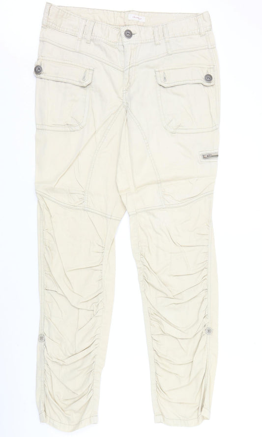 Womens UK Size 34 in Jackpot Regular Fit  Beige Trousers