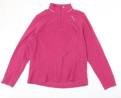 Quechua Womens Pink Polyester Pullover Sweatshirt Size L Zip
