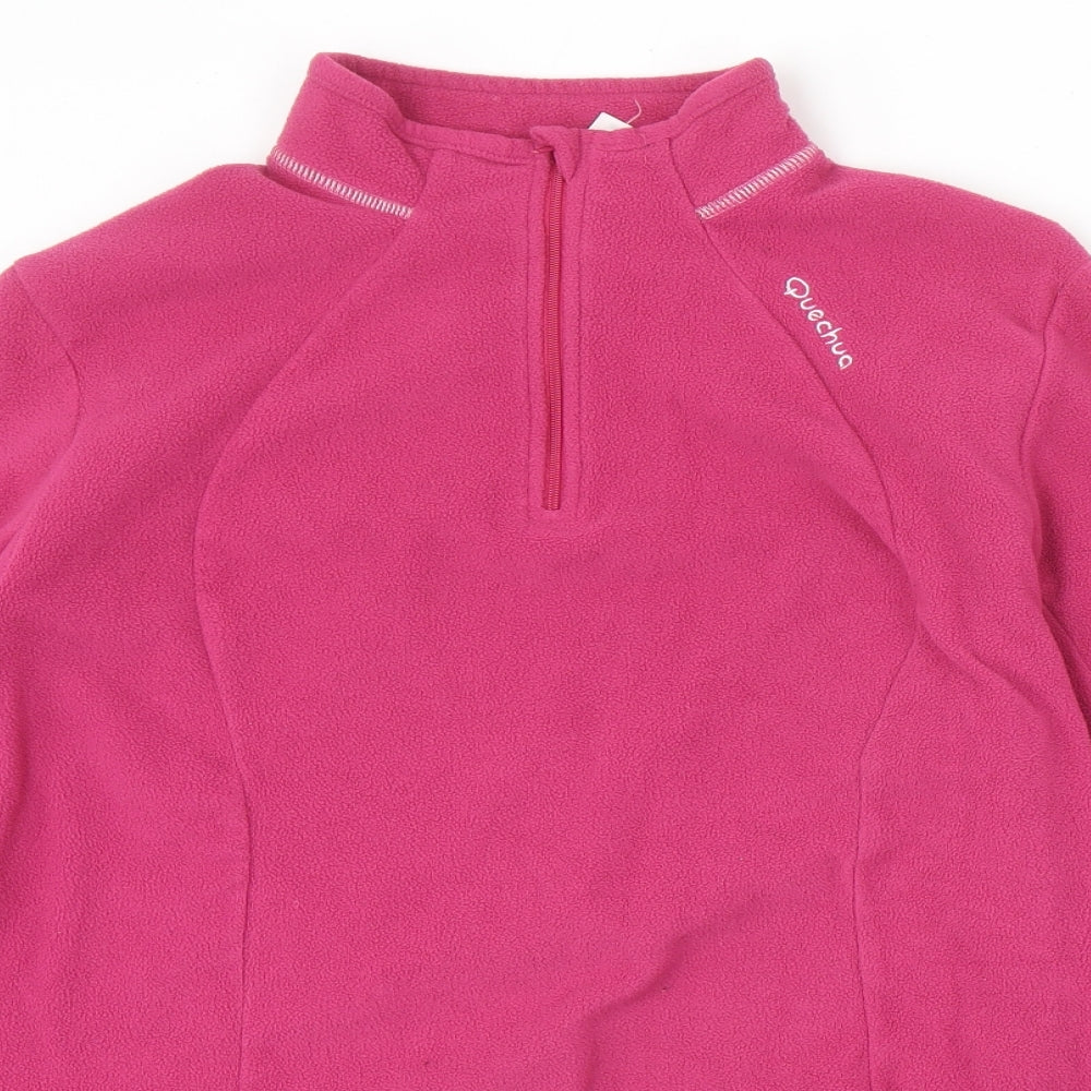 Quechua Womens Pink Polyester Pullover Sweatshirt Size L Zip