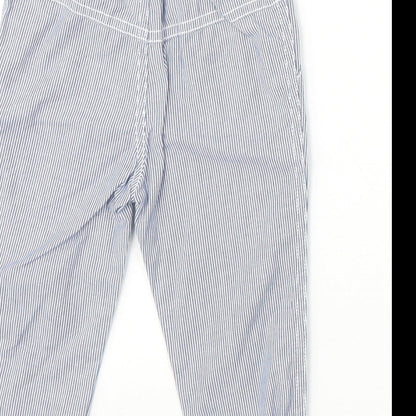 F&F Boys Blue Striped 100% Cotton Capri Trousers Size 6-9 Months Pullover
