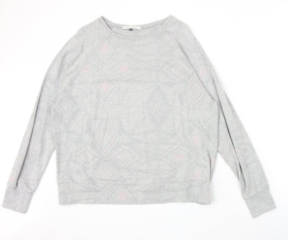Maison De Nimes Womens Grey Geometric Cotton Pullover Sweatshirt Size 14 Pullover