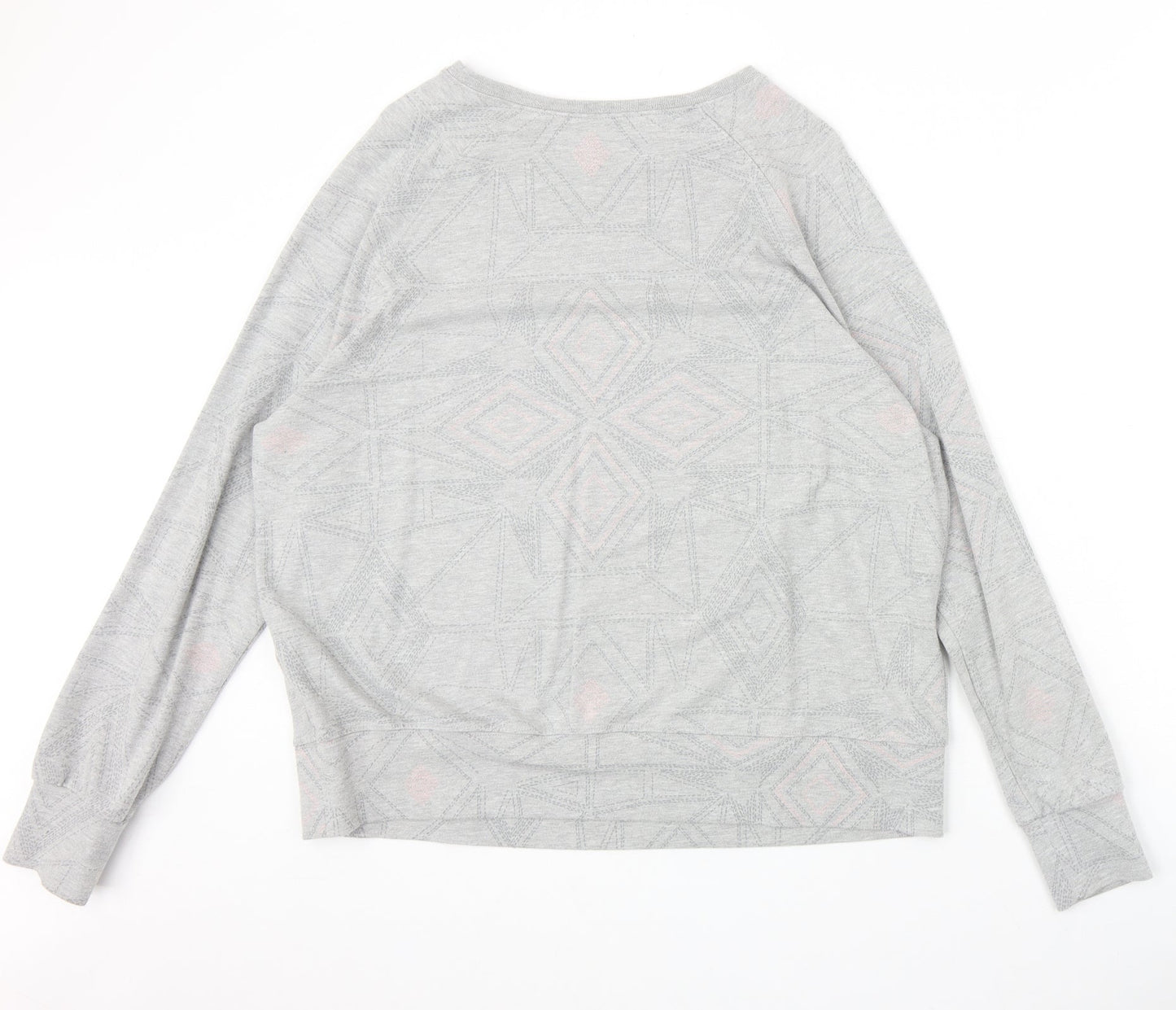 Maison De Nimes Womens Grey Geometric Cotton Pullover Sweatshirt Size 14 Pullover