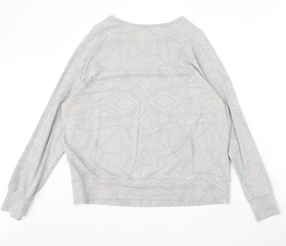 Maison De Nimes Womens Grey Geometric Cotton Pullover Sweatshirt Size 14 Pullover