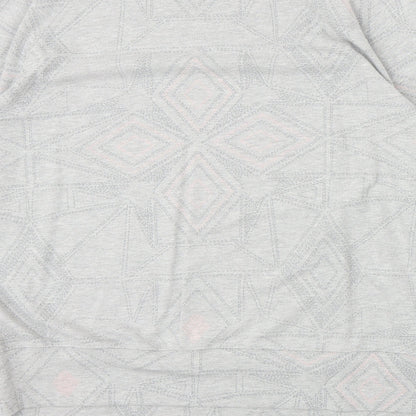 Maison De Nimes Womens Grey Geometric Cotton Pullover Sweatshirt Size 14 Pullover