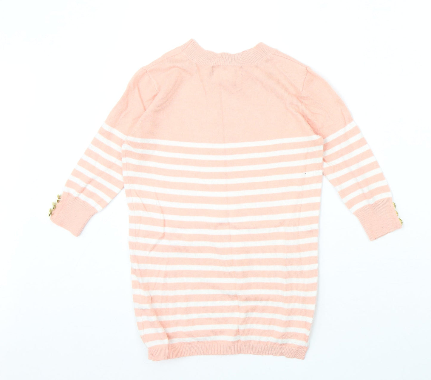 Atmosphere Womens Pink Round Neck Striped Viscose Pullover Jumper Size 4