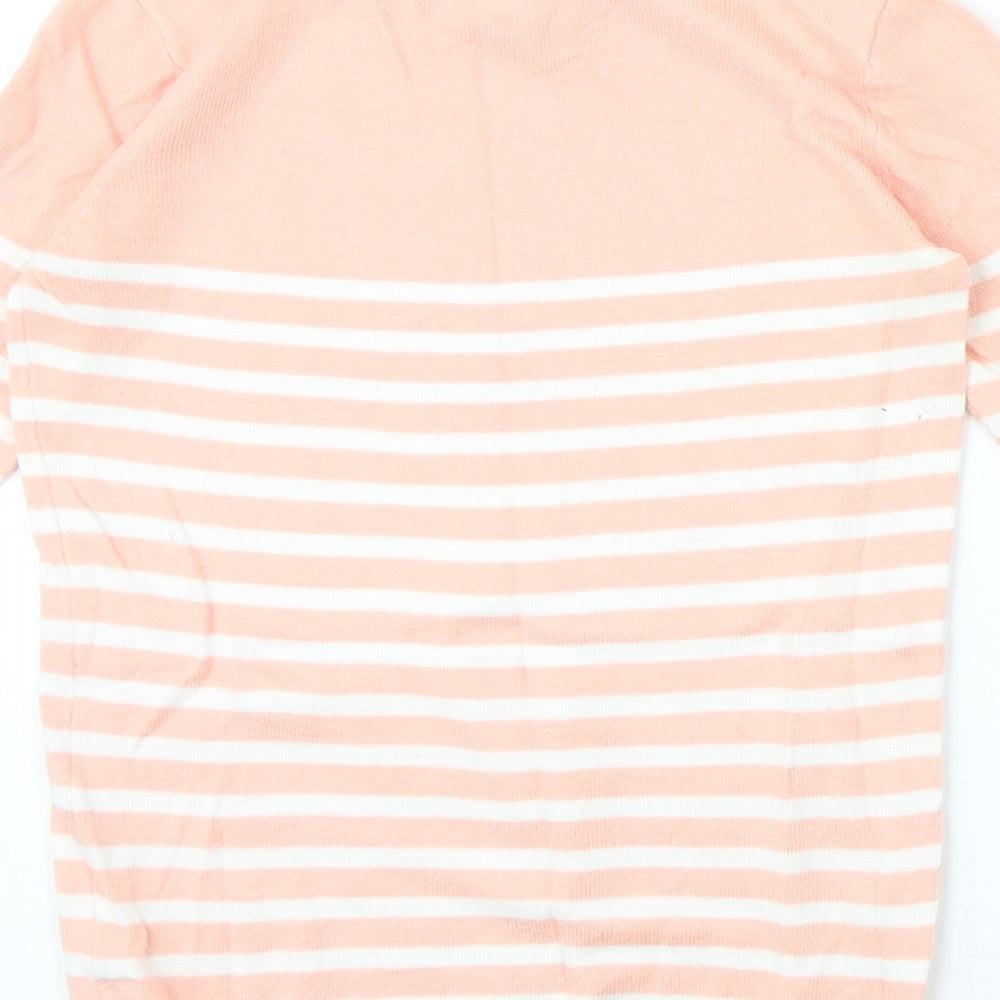 Atmosphere Womens Pink Round Neck Striped Viscose Pullover Jumper Size 4