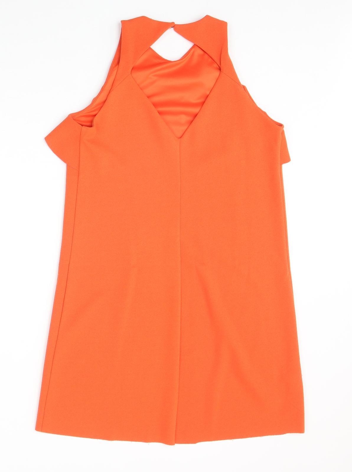 Mango Womens Orange Polyester A-Line Size S Round Neck Button