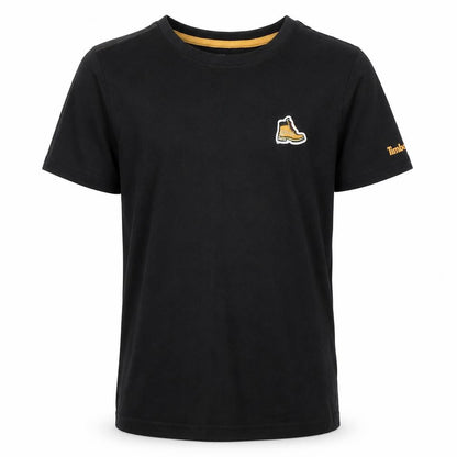 Timberland Boys Black 100% Cotton Basic T-Shirt Size XS Round Neck Pullover