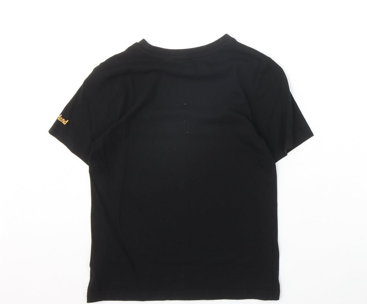Timberland Boys Black 100% Cotton Basic T-Shirt Size XS Round Neck Pullover