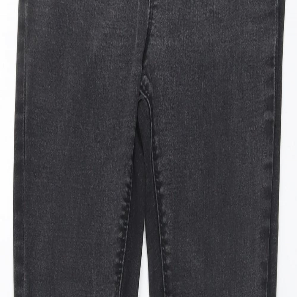 Denim & Co. Womens Grey Cotton Skinny Jeans Size 8 L28 in Regular Button - Colour muted on knee