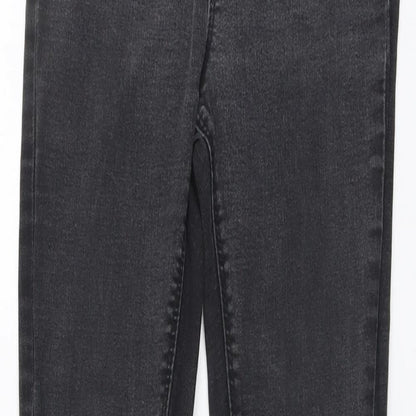 Denim & Co. Womens Grey Cotton Skinny Jeans Size 8 L28 in Regular Button - Colour muted on knee