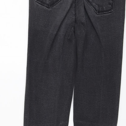 Denim & Co. Womens Grey Cotton Skinny Jeans Size 8 L28 in Regular Button - Colour muted on knee