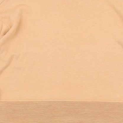 Off Shoot Womens Orange Mock Neck Herringbone Cotton Pullover Jumper Size L
