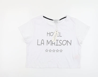 Womens UK Size L Brave Soul White Basic T-Shirt