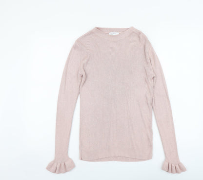 Womens UK Size 10 Papaya Pink Pullover Jumper