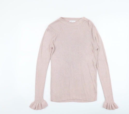 Womens UK Size 10 Papaya Pink Pullover Jumper